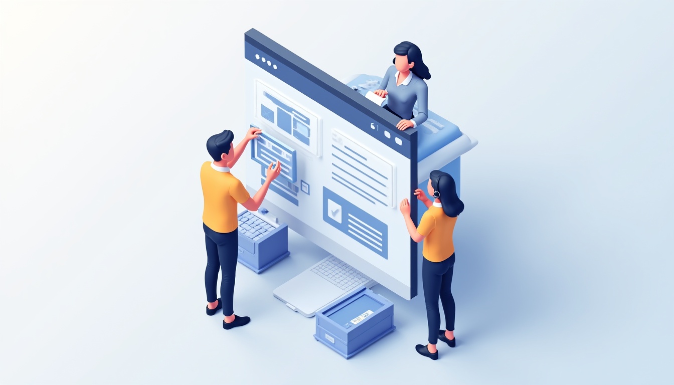 Ilustrație cu secrete pentru servicii de creare site web de succes, reprezentând elemente de design și cod.